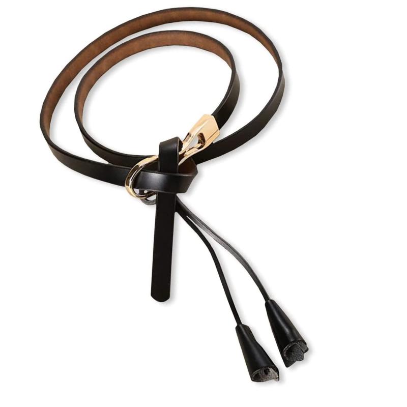 CHROME CRANE(クロム クレイン) レザー ベルト 紐 カジュアル 革 皮 合皮 細 ゴールド レディース BLT072