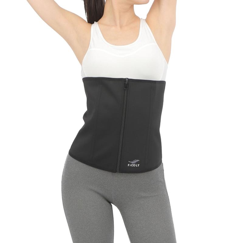 [FiCOLY] シェイプアップベルト ウエストニッパー 発汗 サウナベルト ウエストトリマー お腹 引き締め 加圧 ベルト 二重 大きいサイズ レディース FSWW-3