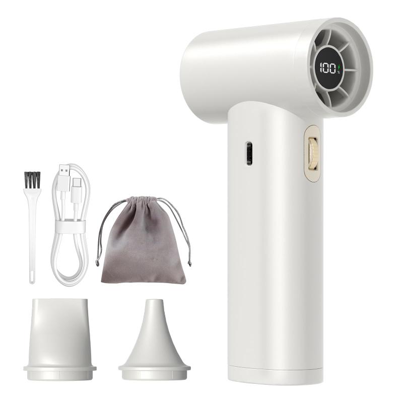 ViSSKO エアダスター 電動 ブロワー 洗車 【100段階/スクロールホイール調節/120000RPM超強噴射力】 エアダスター 電動エアダスター LEDディスプレイ付き 小型で強力 充電式エアブラシ 掃除スプ