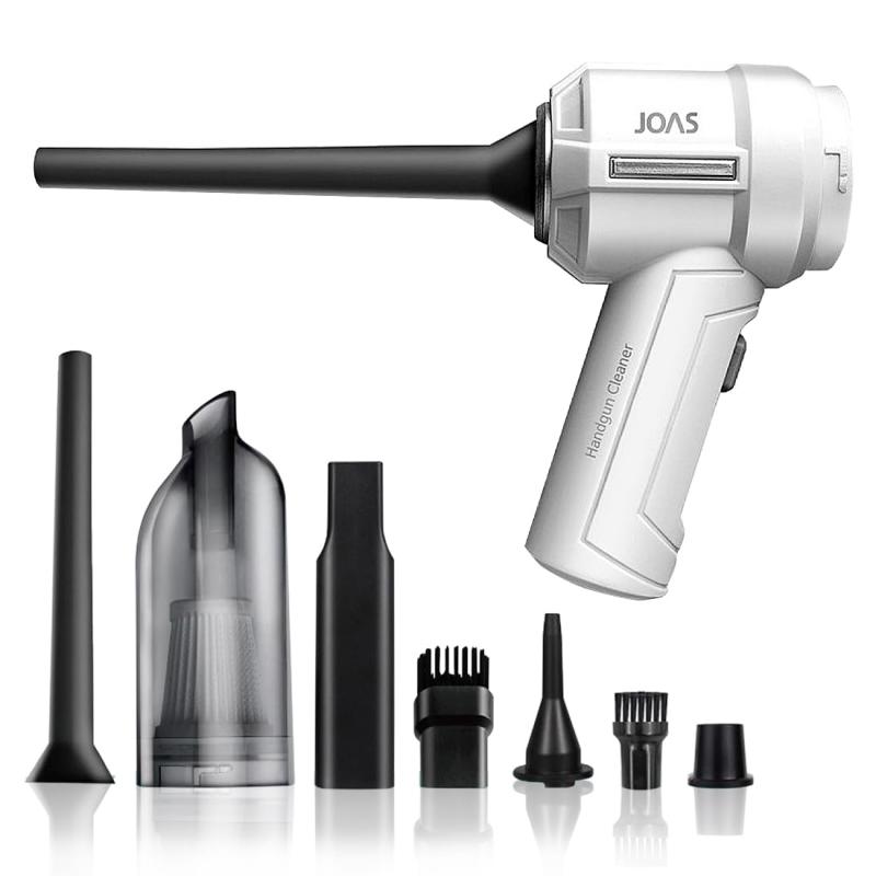 JOAS エアダスター 電動エアダスター 充電式 ブロワー 掃除機 ハンディ掃除機 ホワイト JVC-2000