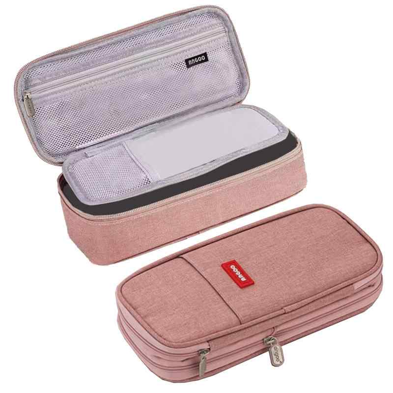Rakuten - Doyime ペンケース 大容量 筆箱 収納ポーチ ふでばこ 横開き 2層 ジッパー 多機能 おしゃれ シンプル 強力な分類と収納力 使いやすい 文具 ガジェット 収納 大人 小学生 中学生 高校生 男の子