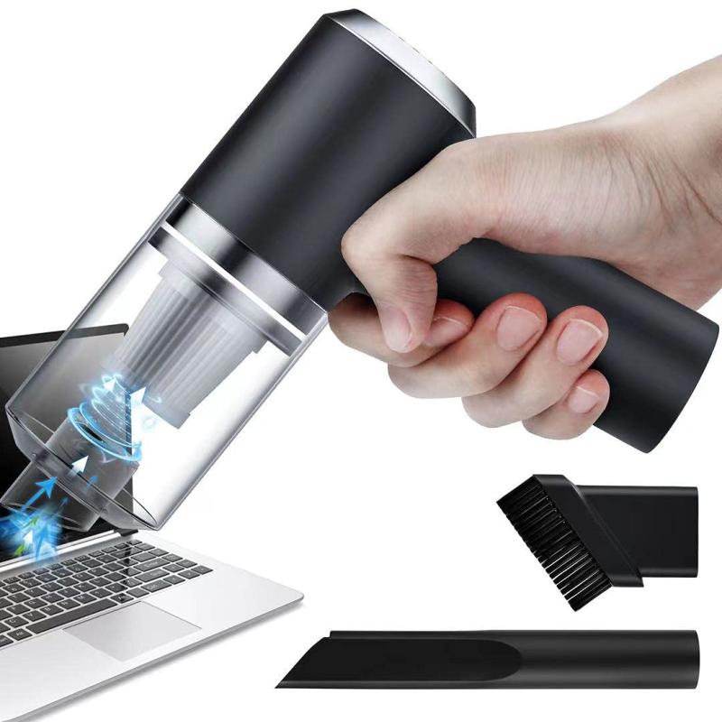 キーボード掃除 PCキーボード掃除機 ハンディークリーナー 卓上クリーナー エアダスター【吸力加强版】 超 コードレス 乾湿両用 軽量 小型 集塵装置 USB充電式 LEDライト 車/オフィス用