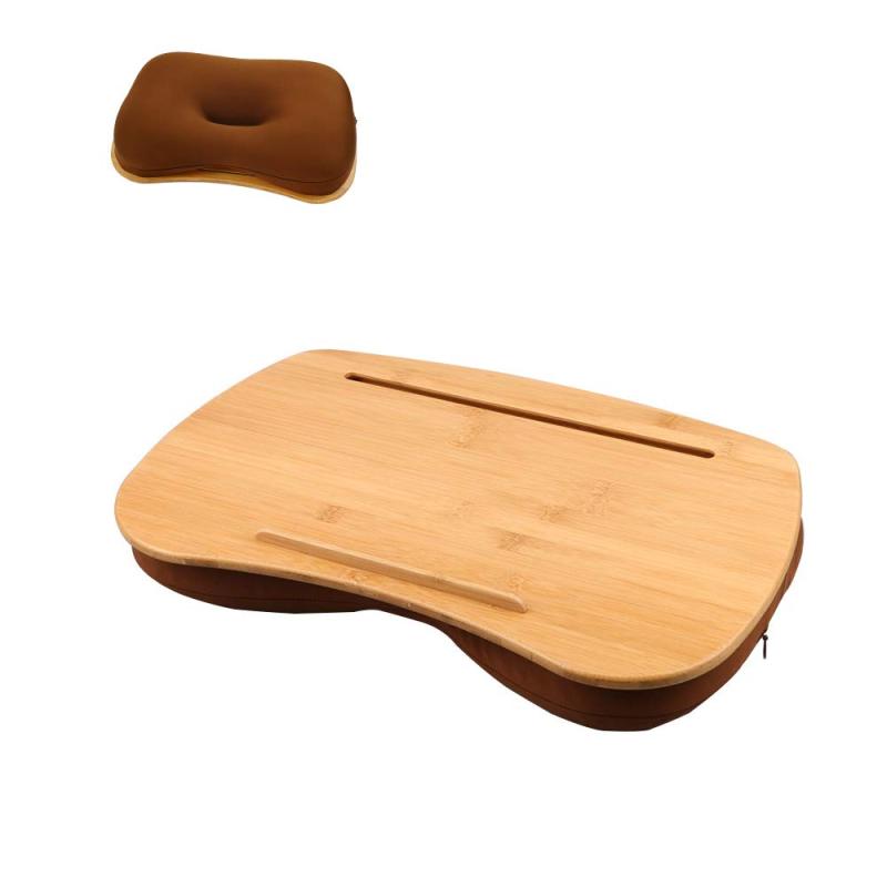 SUMISKY 膝上テーブル ラップデスク ノートパソコンデスク 枕 クッション 天然竹製 タブレット ラップトップテーブル