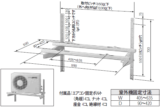 CZ-UK2-C パナソニック 室外機壁掛金具(95Kg以下) 1