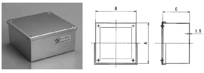 PXS5040ET 電成興業 防水型プルボックス[ステンレス製、アース端子付](500×500×400)