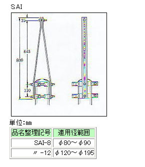 SAI-12 イワブチ 電話柱共架金物(適用径範囲：120mm～195mm)
