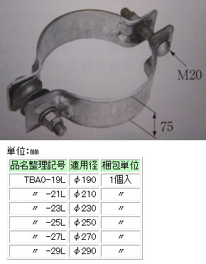 TBA0-25L イワブチ 高耐張力形強力バンド(Φ250)