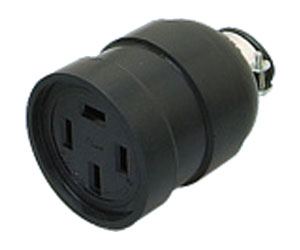 R544 アメリカン電機 コードコネクタボディ 平刃形(50A、接地形3P、250V) 黒色