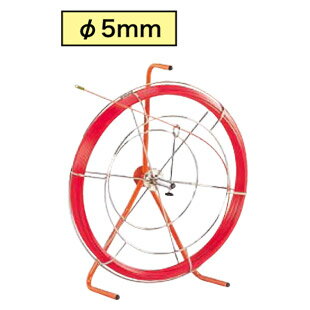 RG-0503RS ジェフコム ファイバーレッドライン 線+フレーム(FRP製・被覆なし、φ5×30m)