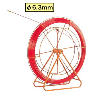 RG-0610RS ジェフコム ファイバーレッドライン 線+フレーム(FRP製・被覆なし、φ6.3×100m)