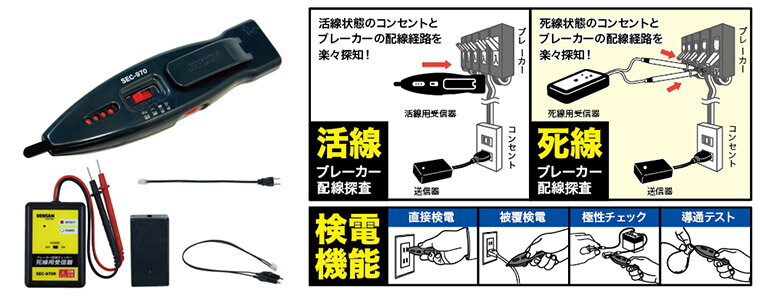 楽天市場】ブレーカー配線チェッカー 活線対応セット sec-970の通販 楽天市場】ブレーカー配線チェッカー 活線対応セット sec-970の通販