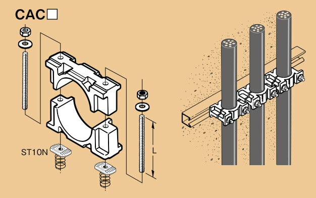 CAC7077 ネグロス ツーボルトクリート ダクターチャンネル用ケーブル支持金具