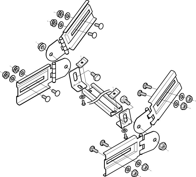 SRB3 ネグロス 子桁付上下左右自在継金具 2個組