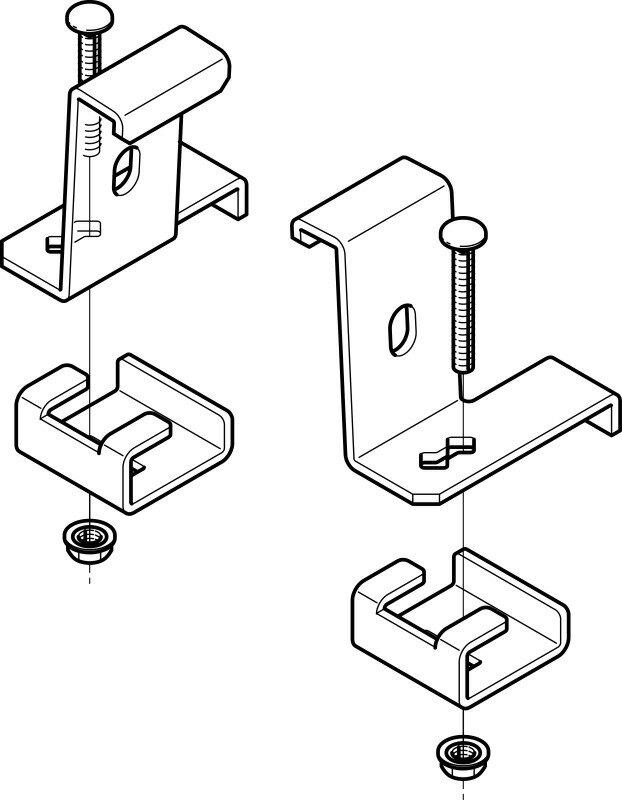 SRS1M4050 ネグロス ミゾ形鋼用振レ止メ金具 左右組
