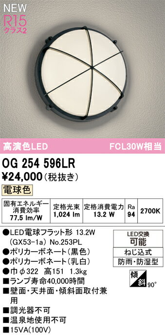 OG254596LR オーデリック LEDポーチライト 電球色