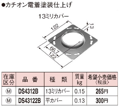 【6/1ポイント最大7倍( SPU)】DS4312B パナソニック 塗装大型四角丸穴カバー 13ミリ
