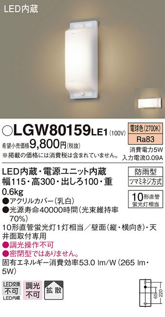 LGW80159LE1 パナソニック LEDブラケッ