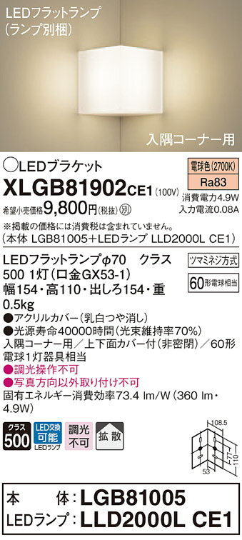 2/5ݥȺ8(+SPU)XLGB81902CE1 ѥʥ˥å ѥȥ֥饱å LEDեåȥ ʡ (ŵ忧)