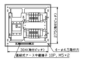 MAB35082 テンパール工業 住宅用分電盤(扉付、露出・半埋込形、8+2、50A)