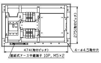 MAG34062D テンパール工業 住宅用分電盤(扉付、大型付属機器取付スペース付、6+2、40A)