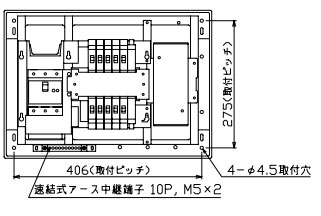 MAG37102P テンパール工業 住宅用分電盤(扉付、付属機器取付スペース付、10+2、75A)