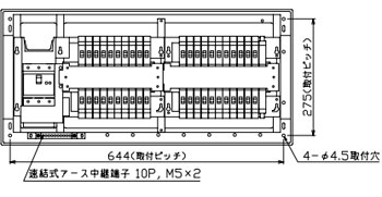 MAG37422 テンパール工業 住宅用分電盤(扉付、露出・半埋込形、42+2、75A)