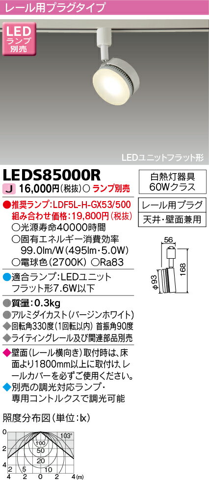 LEDS85000R 東芝 LEDスポットライト(ライティングレール用)