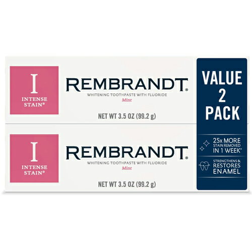 レンブラント インテンスステイン ミント 歯磨き粉 3.5oz(99.2g) x 2個　お得パック！（Rembrandt Intense Stain mint） 【MB】