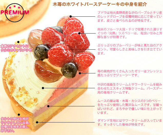 木苺のホワイトバースデーケーキ 14cm 苺ケ...の紹介画像2