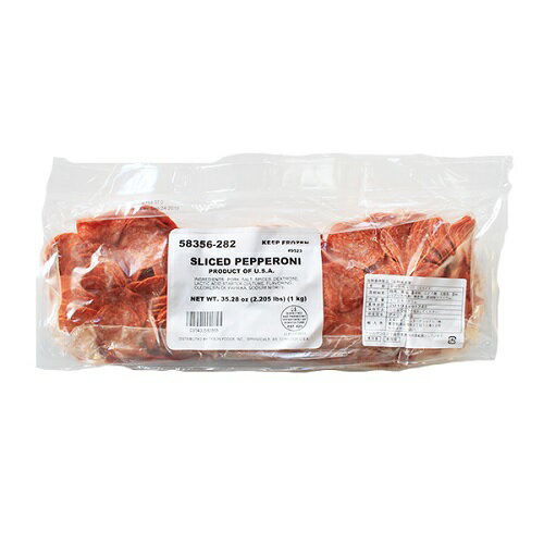 商品名 【冷凍】シンポ サラミペパロニ スライス 1kg 原材料名 豚肉、食塩、香辛料、ぶどう糖、乳酸菌／香料、パプリカ色素、発色剤(亜硝酸ナトリウム)、(一部に豚肉を含む) 内容量 1kg 原産国 アメリカ 保存方法 －18℃以下で保存して下さい 冷凍商品と冷蔵・常温商品は同梱出来ません。 冷凍商品をご注文の際は冷凍商品のみでのご注文をお願いいたします。 冷蔵・常温商品と一緒にご注文の場合正しく送料が表示されず、追加送料確認の為に発送が遅延いたします。 ※送料に関しましてはご利用ガイド内に記載しておりますので、ご確認の程よろしくお願い申し上げます。たっぷり1kg入り♪スライスされているので手軽にお使いいただけます。 アメリカ産ポークペパロニスライス。 たっぷり1kg入りなのでお好きなだけトッピングできちゃいます♪ パスタやピッツァのトッピングにおすすめです。 加熱食肉製品（加熱後包装）なので解凍後すぐにお召し上がりいただけます。