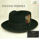 STETSON WHIPPET ファー フェルト 中折れハット メンズ ROYAL DELUXE ブラック 黒 58cn 60cm 紳士帽子 プレゼント ギフト