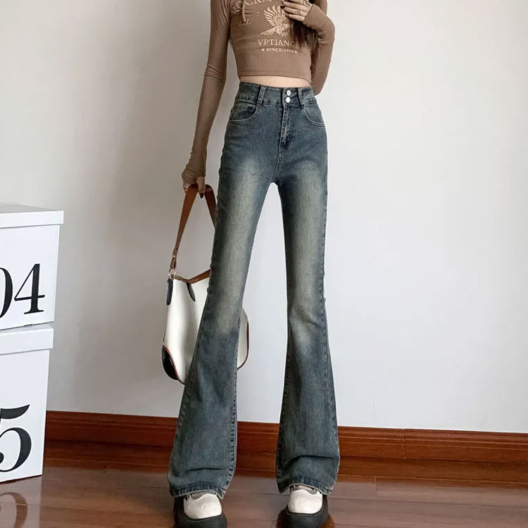 フレアパンツ デニムパンツ レディース ズボン フルレングス ジーンズ 脚長効果 ハイウエスト ブーツカット 大きいサイズ オールシーズン きれいめ 着痩せ 美脚 大人 きれいめ カジュアル