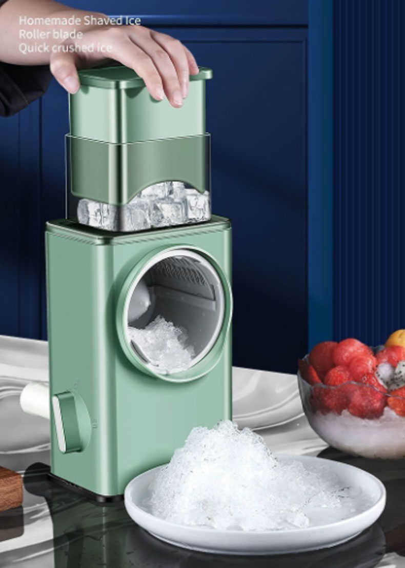 送料無料 1台3役 万能 回転スライサー かき氷機 手動 コンパクト かき氷 手回し お...