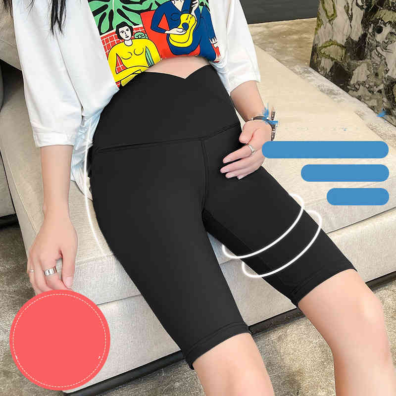 超ストレッチ マタニティ レギンス パンツ 5分丈 薄手 ペチコート ペチパンツ 大き...