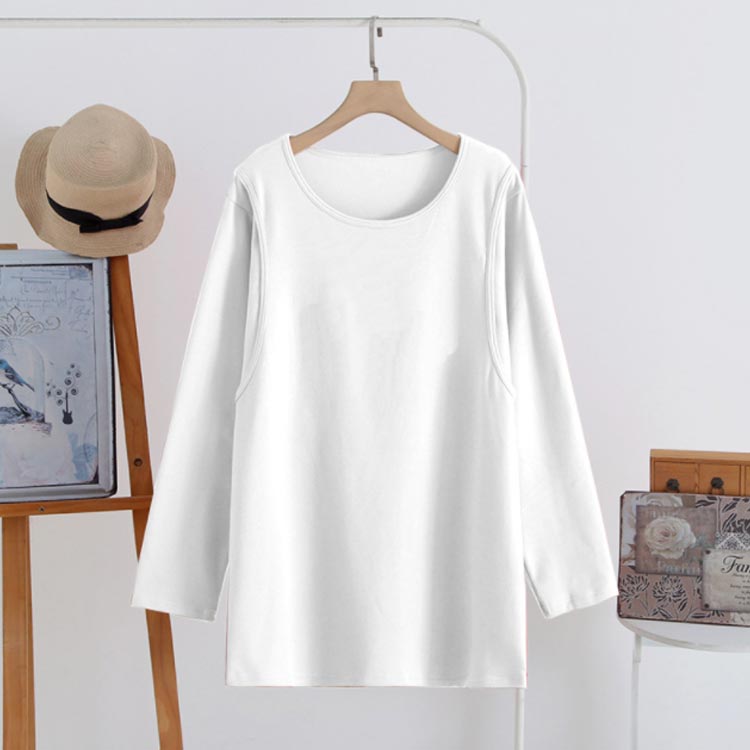 授乳服 長袖 カットソー Tシャツ マタニティウェア 授乳口付き おしゃれ インナー Tシャツ トップス 授乳しやすい 無地 産後 トップス 春 秋 妊婦さん 安心 便利 ティーシャツ チュニック ゆったり 洗濯可