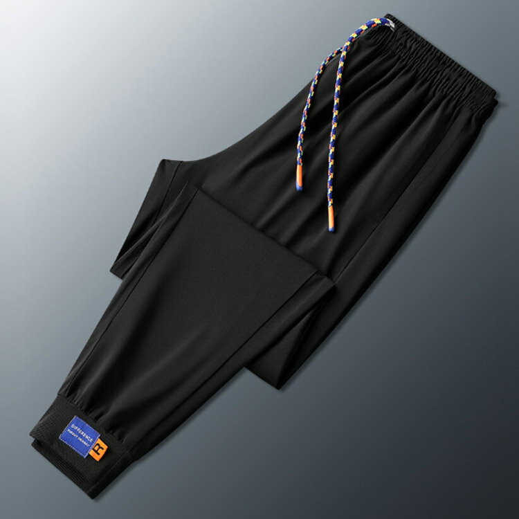 メンズ トレーニング ストレッチ 涼しい ジョガーパンツ アイスシルクパンツ 夏 スポーツウェア アイスシルク ロングパンツ 軽量 涼感 伸縮性 吸水速乾 ひんやり 冷感パンツ ズボン UVカット カジュアル ジョガーパンツ ゴムウエスト ボトムズ チノパン 作業ズボン 送料無料