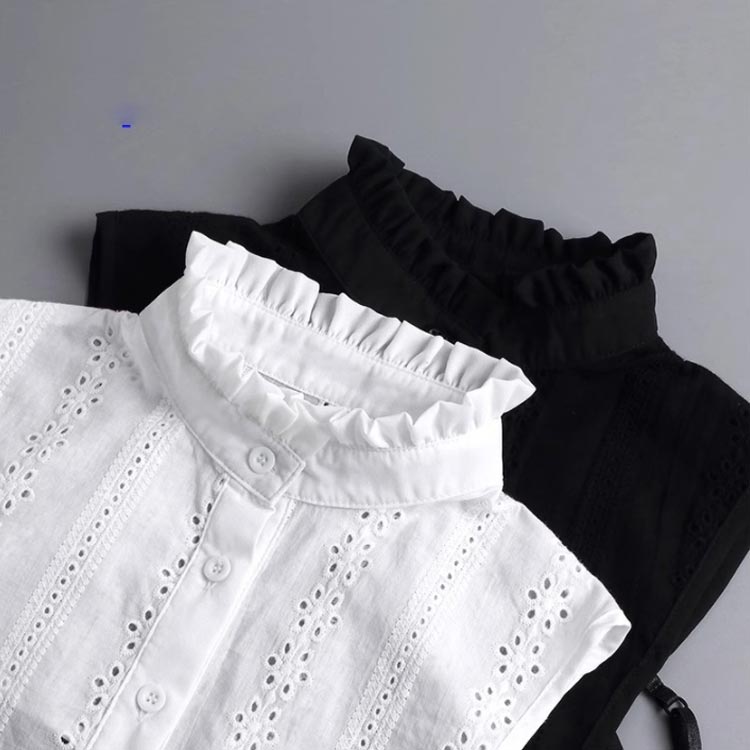 シンプル 付け衿 立ち襟 スタンドカラー フリル つけ襟 綿 重ね着 ハイネック 白 コーデ 付け襟 黒 付け襟 レイヤード フリルネック 通気性 シャツつけ襟 シャツ レディース つけ襟 風 無地 つけえり 襟