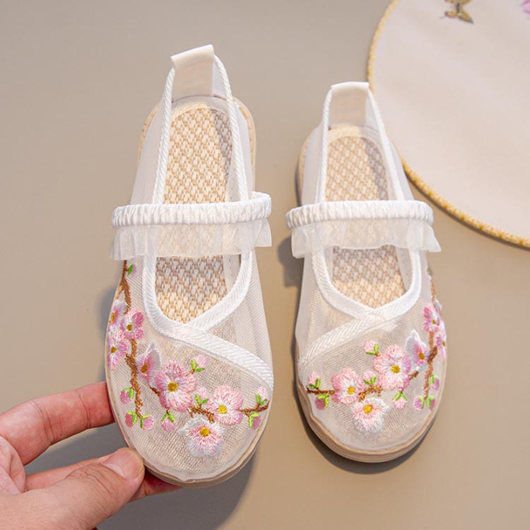 ぺたんこ 花柄 七五三 草履のかわり 柔らかい 歩きやすい フラットシューズ 刺繡 着物に合う靴 子供靴 5歳 草履 和柄の靴 3歳 キッズ 7歳 和装 753 七五三 女の子 結婚式 かわいい 痛くない 靴 ピンク