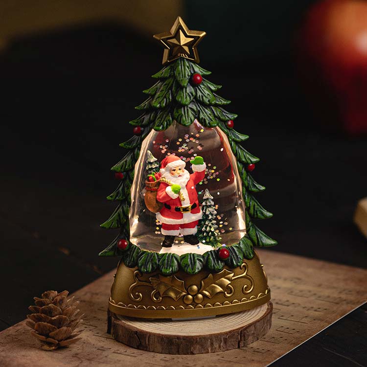 クリスマスツリー型 光るボール スノードーム クリスマス 飾り 子供 おもちゃ 置物 オーナメント おしゃれ サンタさん 店舗装飾 デコレーション 可愛い