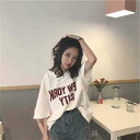40代 レディース Tシャツ ゆったり 白 tシャツ 半袖 ロング丈 夏 英字柄 40代 大人(4)