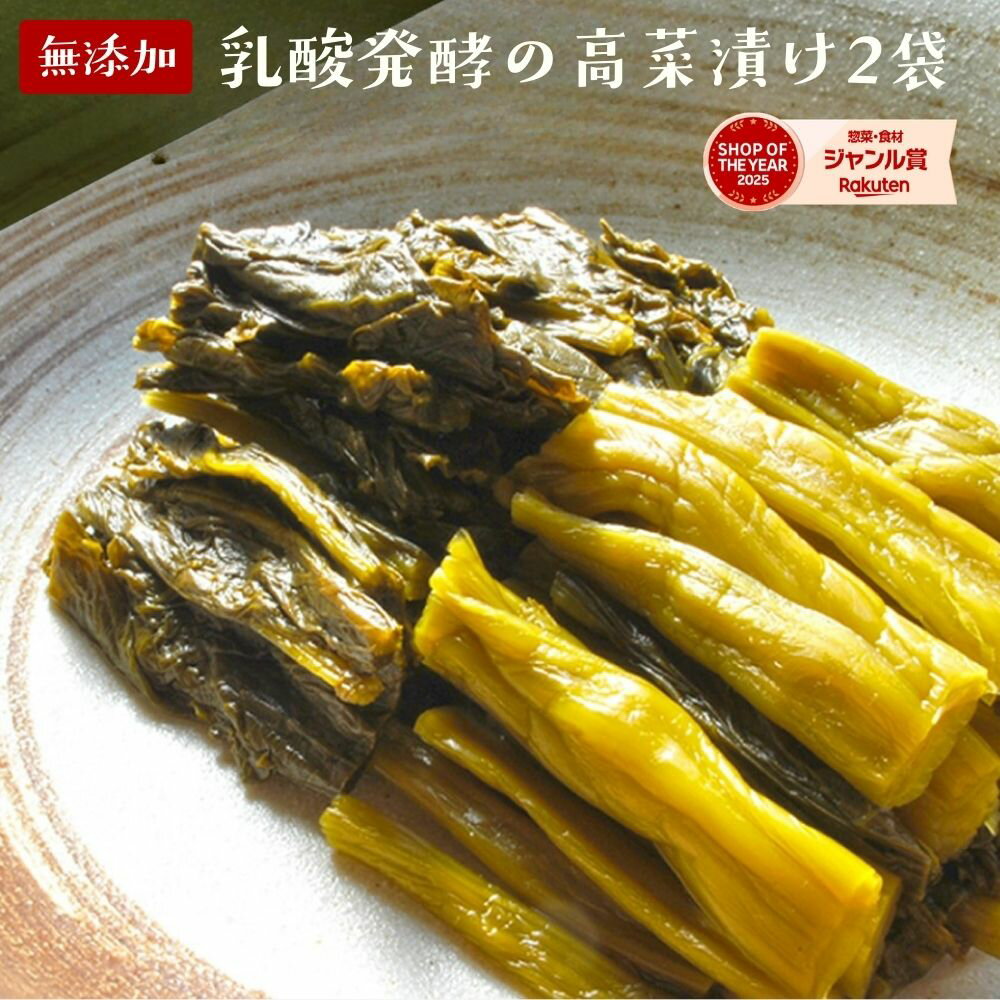 無添加『乳酸発酵 の 高菜漬(2袋セット☆☆)』 送料無料 乳酸 発酵 漬物 長期 発酵 熟成 美味しい 高菜漬け【メール便対応1通1セット】