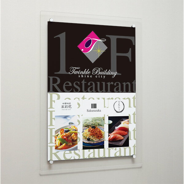 ポスターフレーム【アタッチメント式ポスターパネル353 A1 透明】縦型のみ タテ 屋内 片面 フレームレス 透明カバー脱着式 フレーム無し クリア 額縁 壁掛け シンプル 2