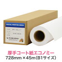 水性インクジェットロール紙【厚手コート紙 エコノミー(フチなし印刷対応) 728mm×45M(B1縦・B2横サイズ)】大判プリンター用 ロールメディア 業務用 ...