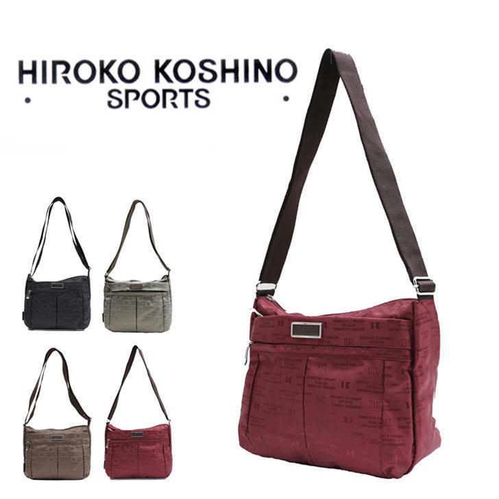 【レターパック発送/時間指定不可】HIROKO KOSHINO SPORTS ヒロココシノ ショルダーバッグ 斜め掛けバッグ 肩掛け カバン 横型 Mサイズ ショルダー レディース HLD03 お出かけ サブバッグ 旅行 軽量 カジュアル ギフト プレゼント 母の日《北海道、沖縄、離島代引き不可》