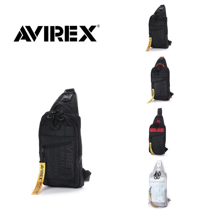 【ポイント10倍】AVIREX アビレックス AVX591 ボディバッグ ワンショルダーバッグ 斜めがけバッグ ミリタリー 鞄 ユニセックス 男女兼用 軽量 アウトドア 撥水 雨に強い ターポリン キャンバス タウン レジャー プレゼント おしゃれ 人気