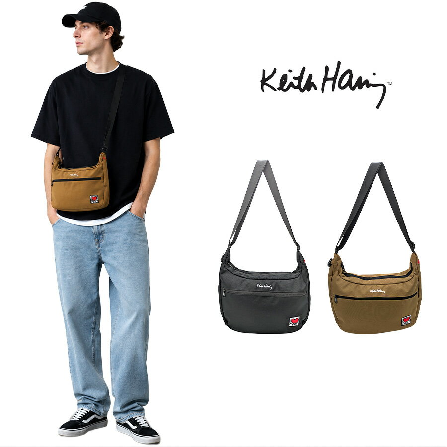 Rakuten - KeithHaring ベーシックショルダーバッグ ショルダーバッグ 斜め掛けバッグ 斜め掛け 普段使い 使いやすい レディース メンズ ギフト プレゼント ブラック 15699