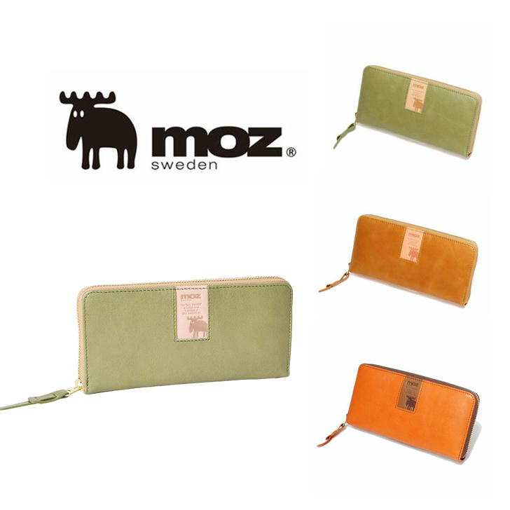 乐天商城 - moz モズ ラウンドファスナー長財布 Elk ZNWS-86092 財布 ウォレット ファスナーウォレット レディース 女性 かわいい おしゃれ バイカラー 2トーン 本革 牛革 ヌメ革 人気 スウェーデン アニマル エルク ヘラジカ