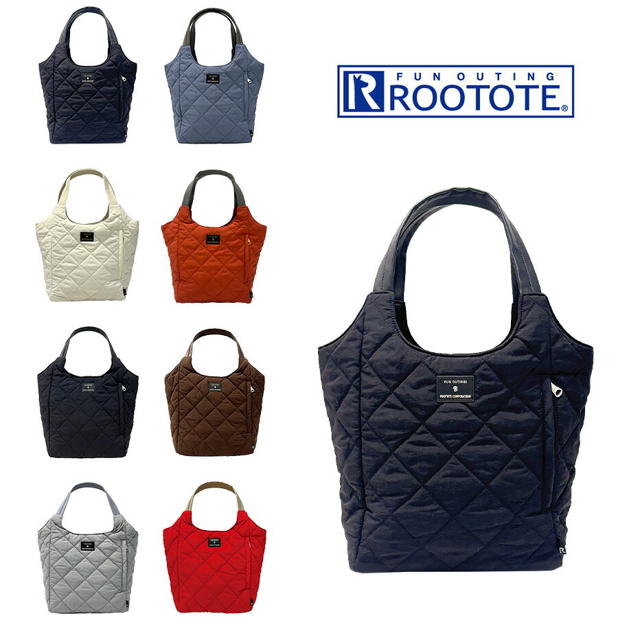 乐天商城 - 【ROOTOTE】 1331 LT.ラウンド.パルーティ.Quilt-C トートバッグ 小さめ 通勤 仕事 軽量 手持ち 仕切り付き 撥水 レディース おしゃれ プレゼント ブラック