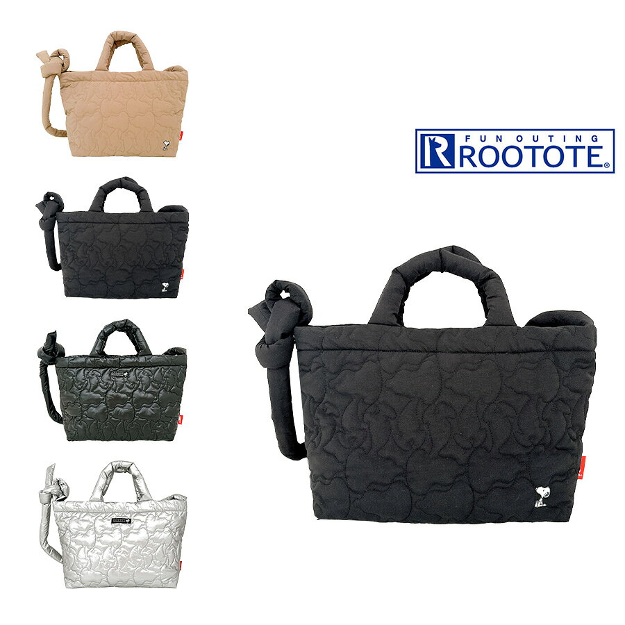 樂天商城 - 【ROOTOTE】8450 IP.BR.quilt.Peanuts-0N トートバッグ 斜め掛け 手持ち スヌーピー かわいい 普段使い 使いやすい レディース ギフト ブラック