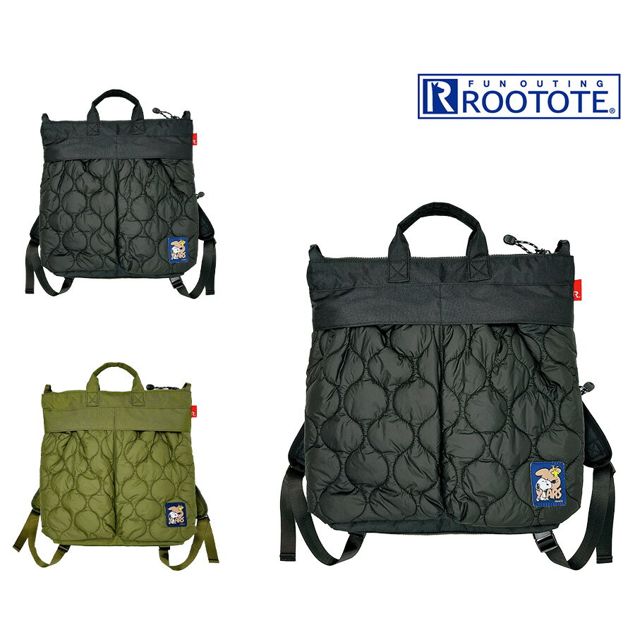 乐天商城 - 【ROOTOTE】8457 IP.セオルー.パフ.Peanuts-0R 手持ち リュック 2WAY かばん スヌーピー かわいい 使いやすい 普段使い レディース プレゼント ギフト ブラック